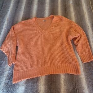 AE V-Neck Coral Chunky knit Sweater size L